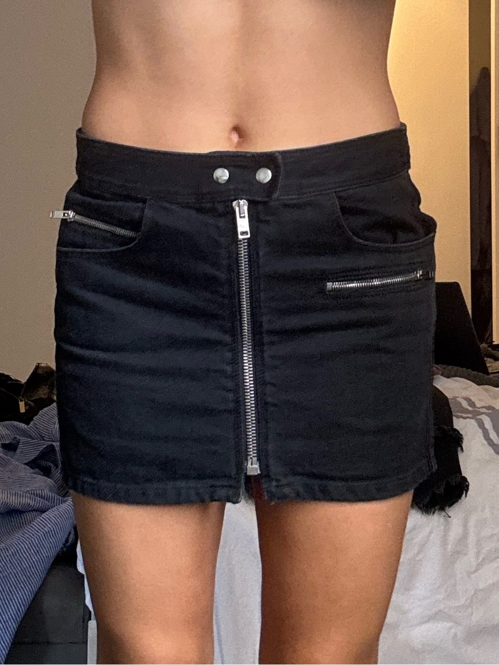 Isabel Marant Black Zip-Front Mini Skirt